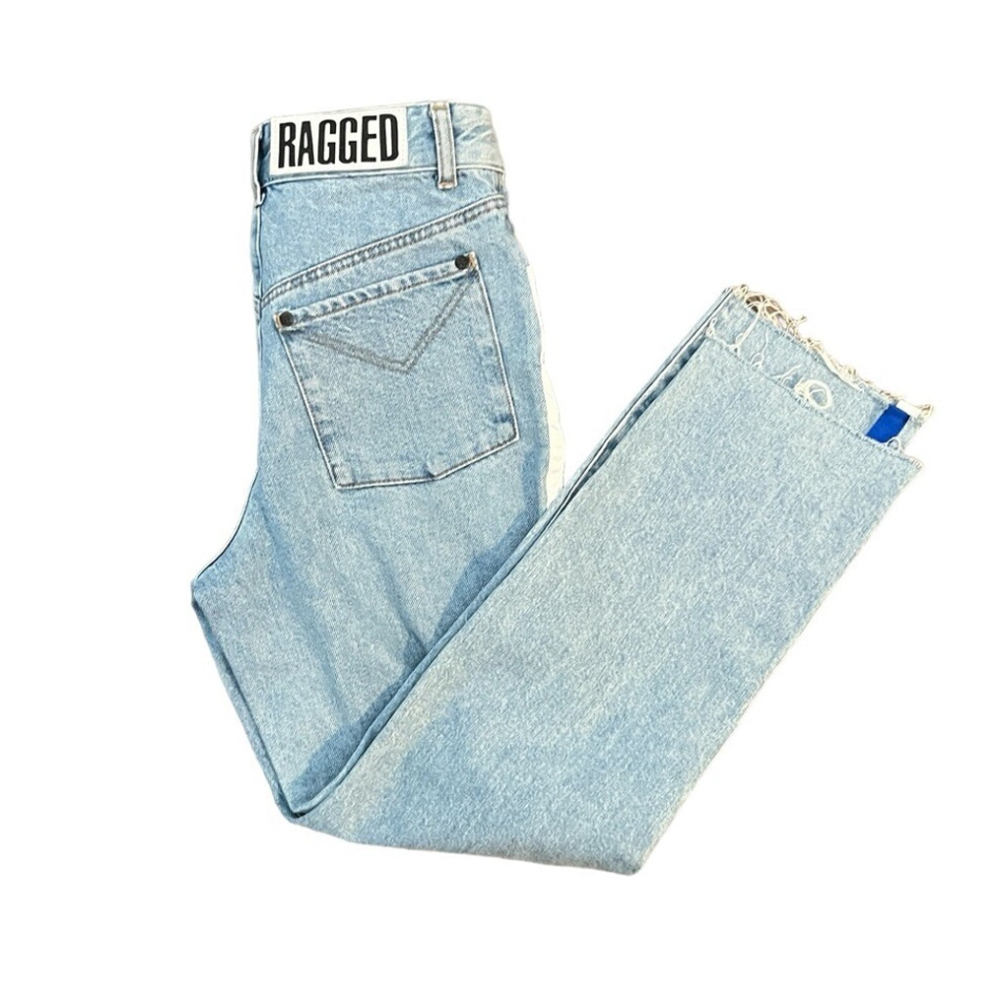 The Ragged Priest Womens High Rise Light Wash Blue Jeans Size 26 Slit Legs